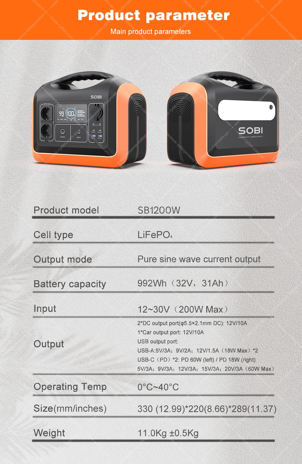 Portable power station Sobi 1200W