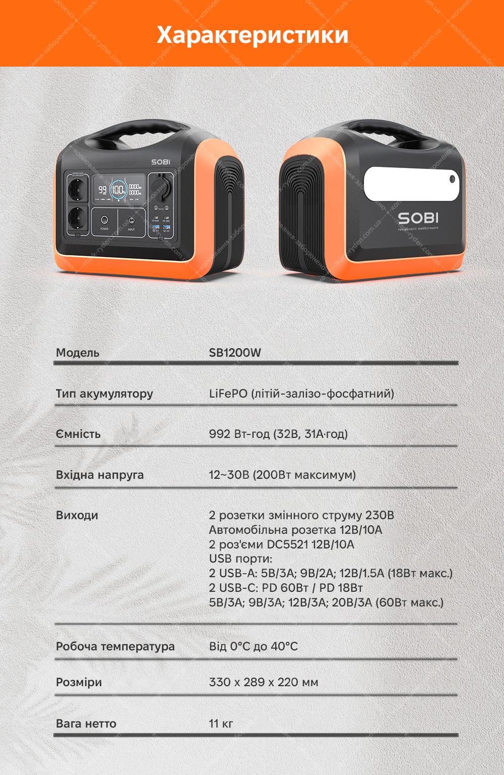 Portable power station Sobi 1200W